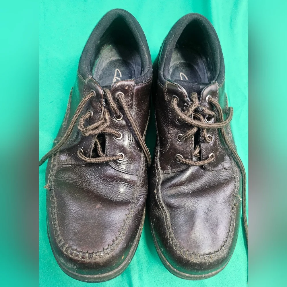 Clarks Travel Trek‎ Oxfords Brown Lace Up Leather Mens Size 11.5 Wide 16066038